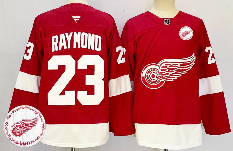 Men Detroit Red Wings #23 Raymond Red Fanatics 2025 NHL Jersey style 4